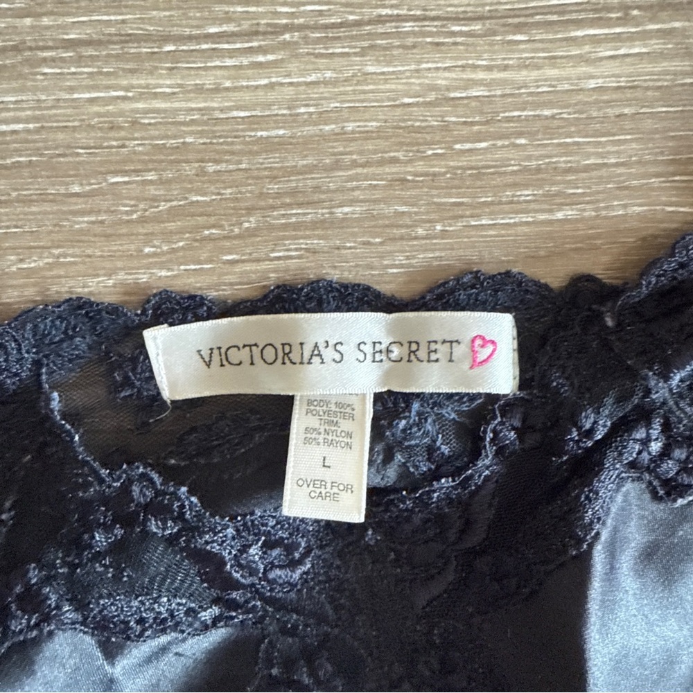 Vintage Victorias Secret Satin Lace Trim Cami Top Heart Label 90s Lingerie Large - Picture 4 of 5